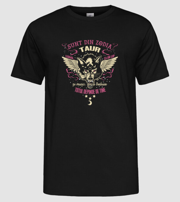 Taur model negru pe tricou