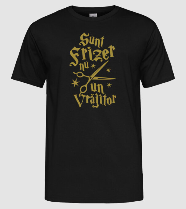 sunt frizer, nu un vrăjitor model negru pe tricou