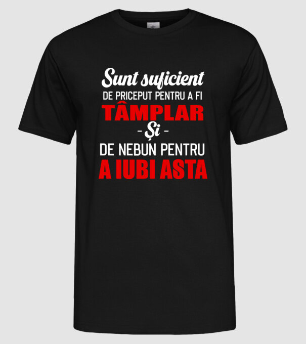Sunt suficient de priceput pentru a fi TÂMPLAR și suficient de nebun pentru a iubi asta model negru pe tricou