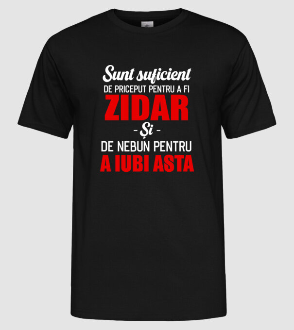 Sunt suficient de priceput pentru a fi ZIDAR și suficient de nebun pentru a iubi asta model negru pe tricou
