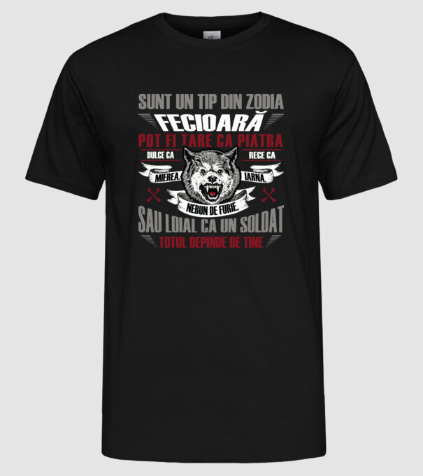 Sunt un tip din zodia Fecioară model negru pe tricou