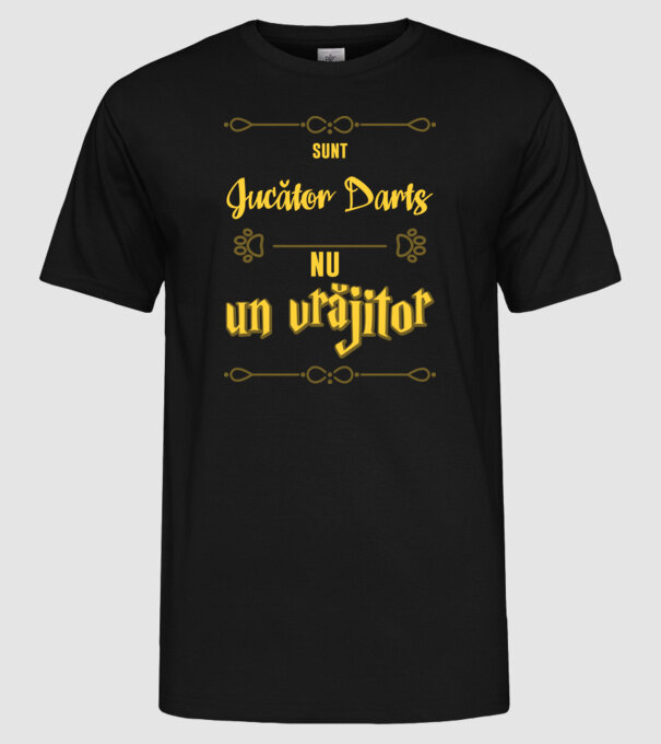 Sunt jucător darts, nu un vrăjitor model negru pe tricou