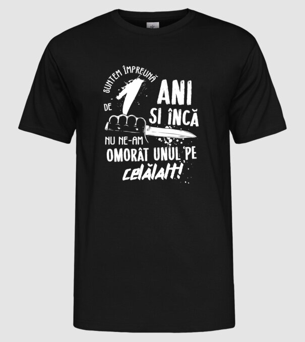 Suntem împreună de 1 ani model negru pe tricou