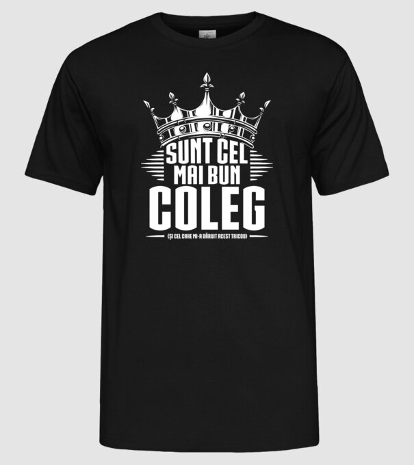 super coleg model negru pe tricou