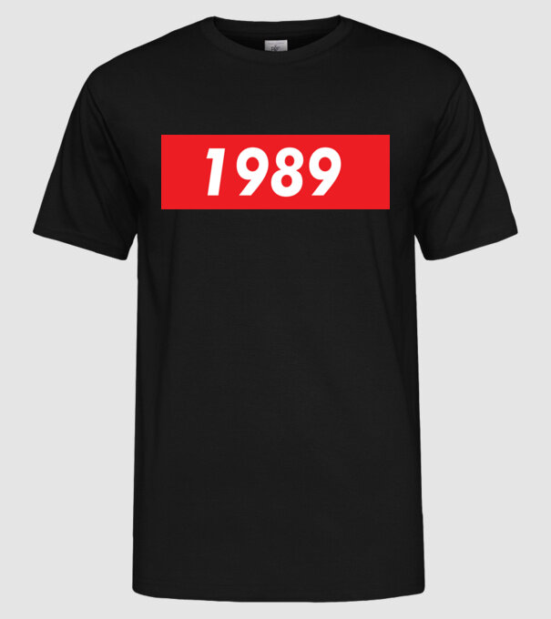 Supreme Birthday 1989 model negru pe tricou
