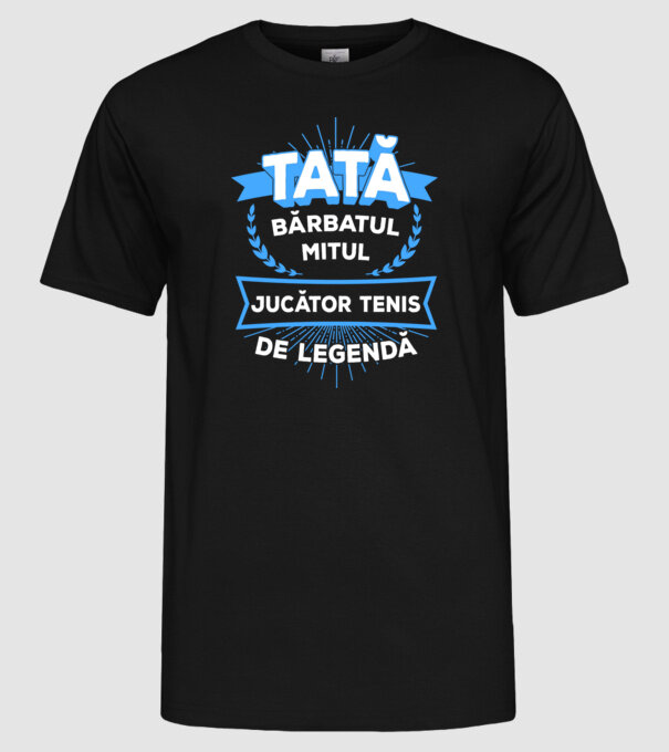 TATĂ - bărbatul, mitul, jucător tenis de legendă model negru pe tricou