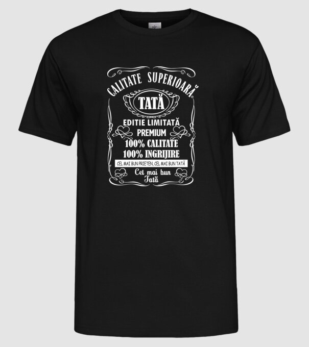 Tată Premium - ediție limitată model negru pe tricou