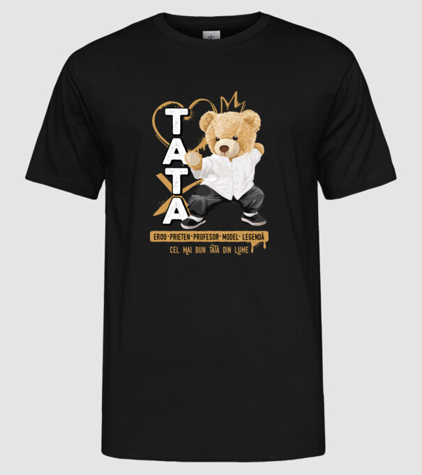 Tati Teddy model negru pe tricou