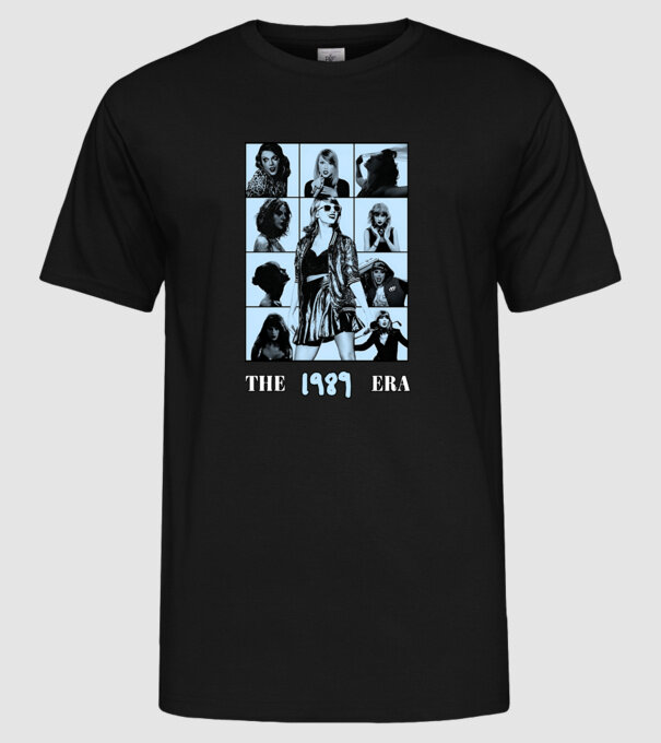 Taylor Swift ERAS blue model negru pe tricou