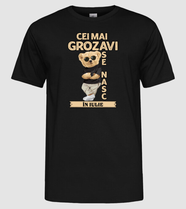 Teddy cel cool iulie model negru pe tricou