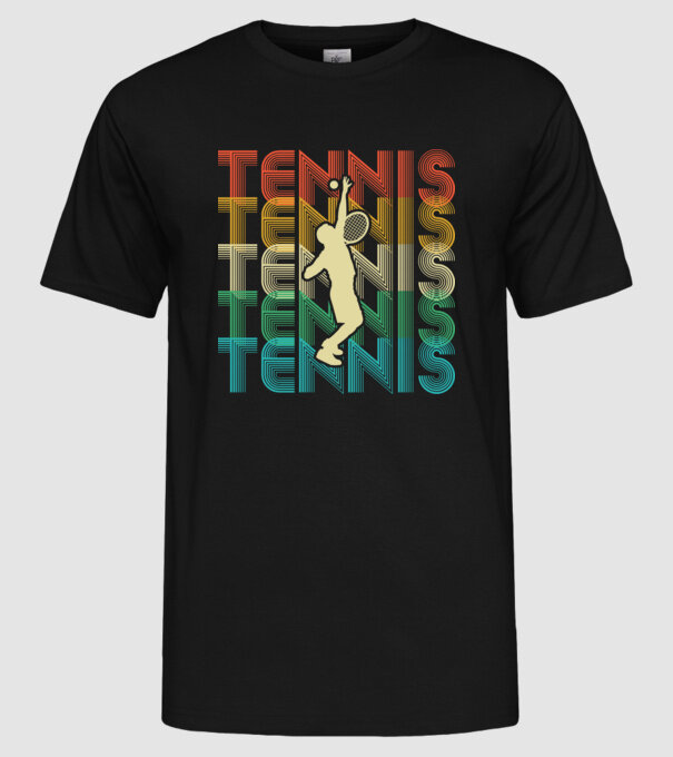 Tennis retro model negru pe tricou
