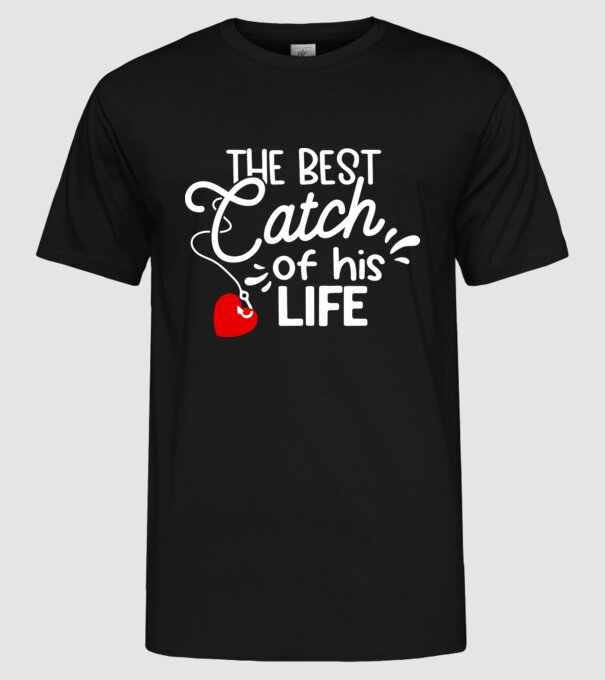 The best catch fehér model negru pe tricou