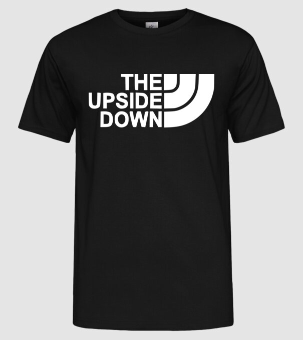 the upside down model negru pe tricou