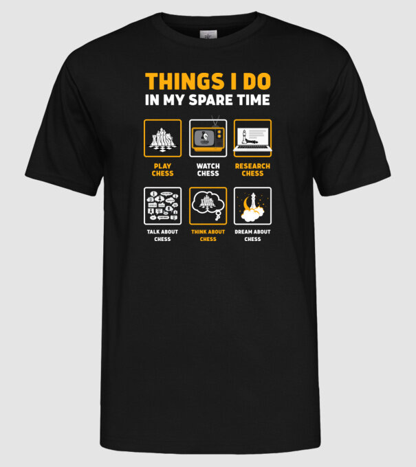 Things I do in my spare time model negru pe tricou
