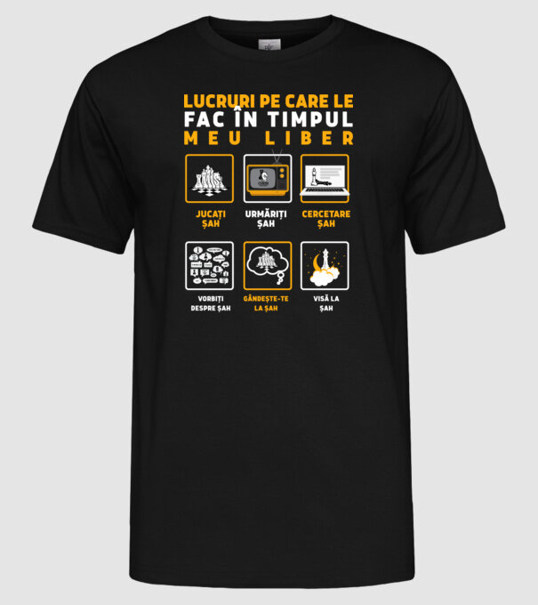 Things I do in my spare time EN model negru pe tricou