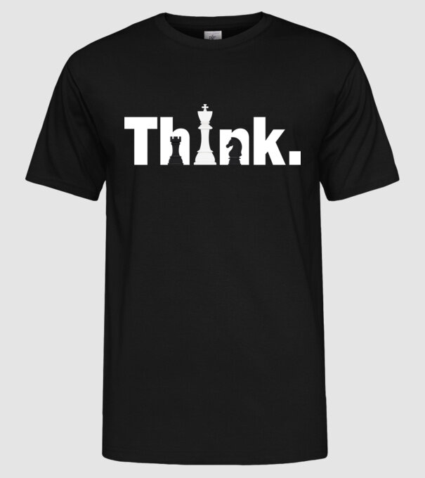 Think model negru pe tricou