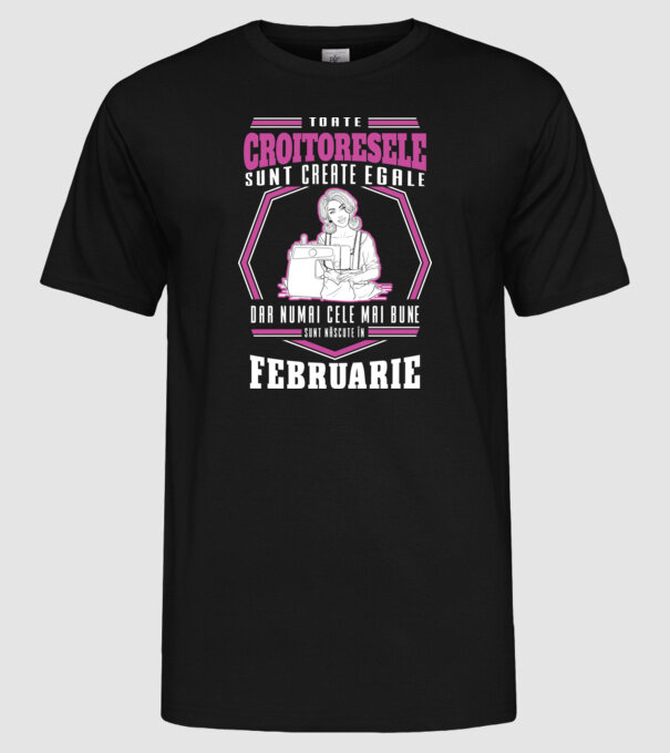 Toate croitoresele februarie model negru pe tricou