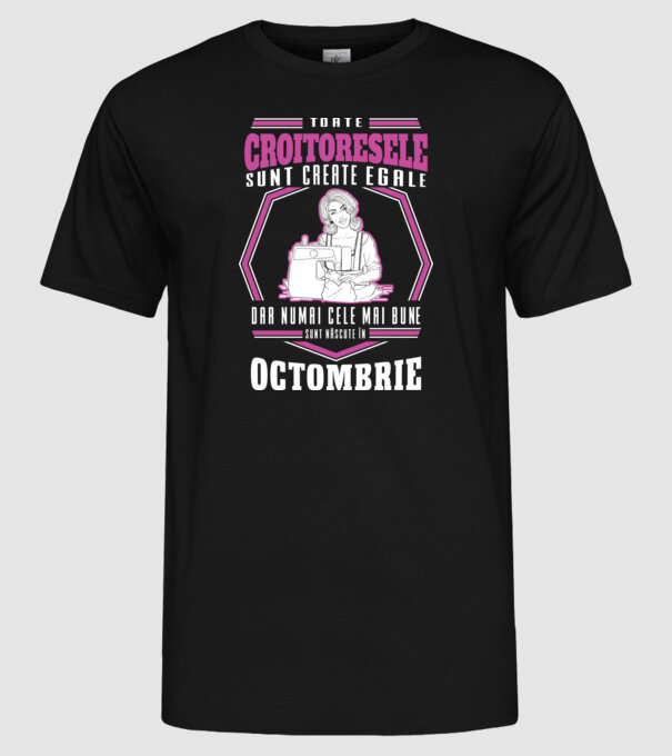 Toate croitoresele octombrie model negru pe tricou