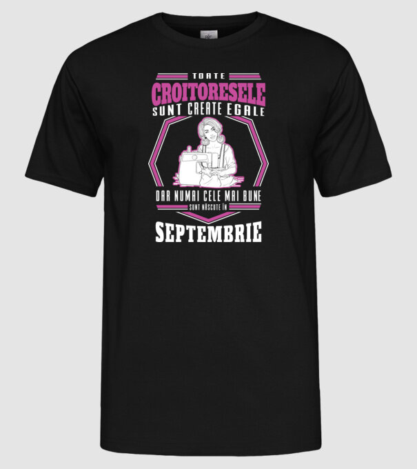 Toate croitoresele septembrie model negru pe tricou