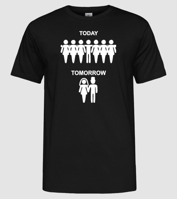 today tomorrow model negru pe tricou