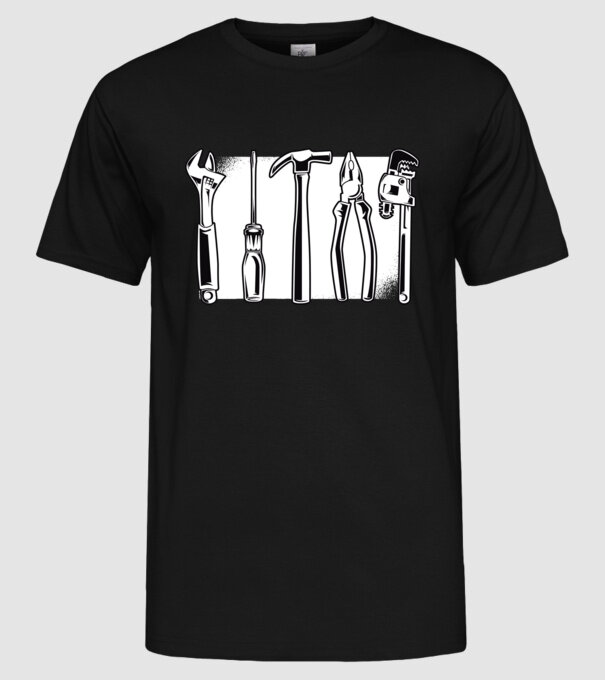 Tools model negru pe tricou