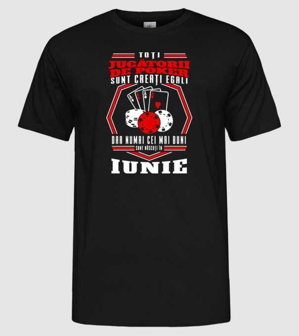 Toți jucătorii de poker sunt creați egali iunie model negru pe tricou