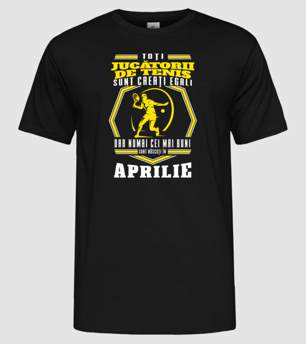 Toți jucătorii de tenis sunt creați egali aprilie model negru pe tricou