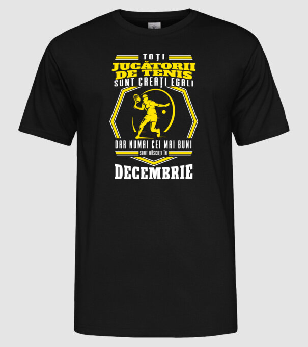 Toți jucătorii de tenis sunt creați egali decembrie model negru pe tricou