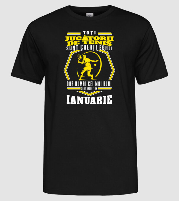 Toți jucătorii de tenis sunt creați egali ianuarie model negru pe tricou