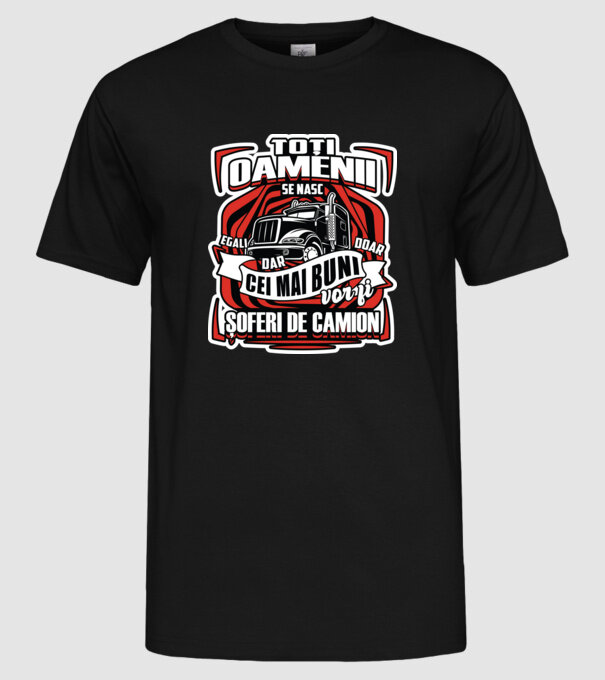 Toți oamenii șoferi de camion model negru pe tricou