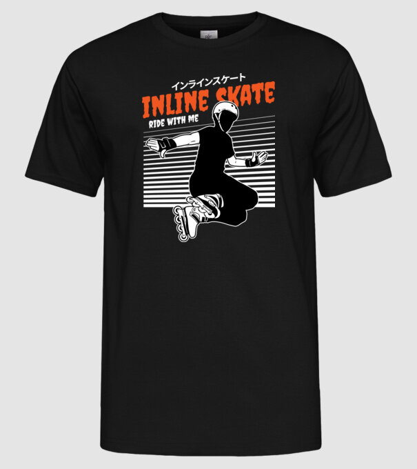TR inlineskate model negru pe tricou