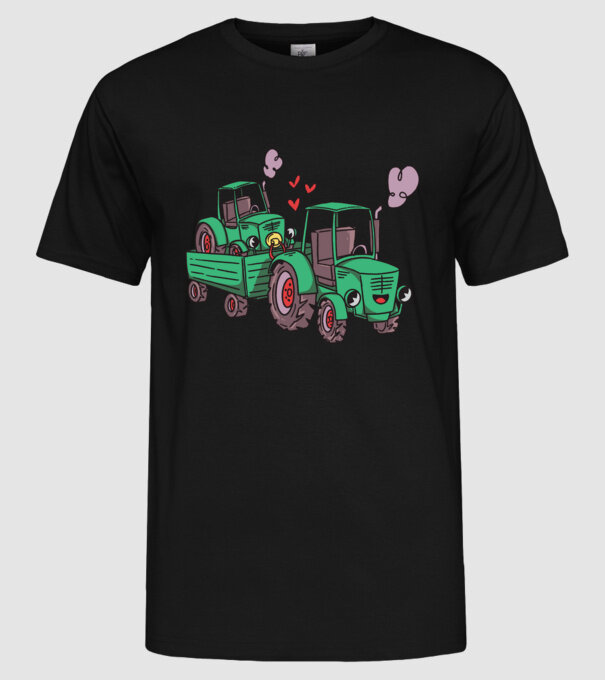 TRACTOR model negru pe tricou