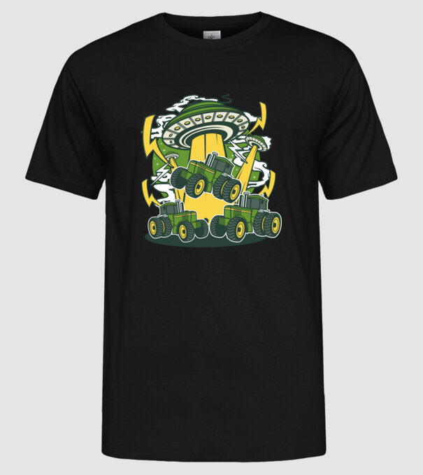 TRACTOR model negru pe tricou