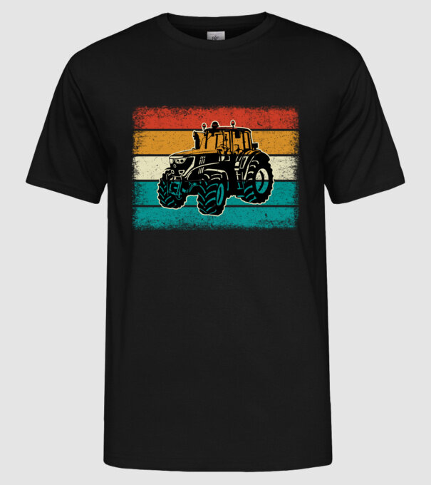 TRACTOR model negru pe tricou