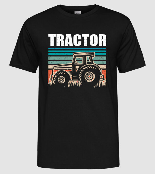 TRACTOR model negru pe tricou