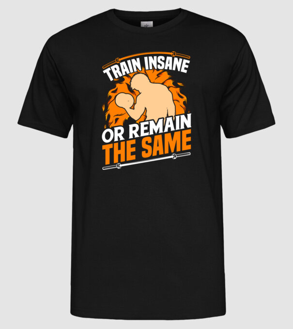 Train insane model negru pe tricou