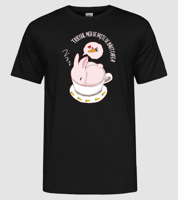 tricoul meu de Paște de băut cafea model negru pe tricou