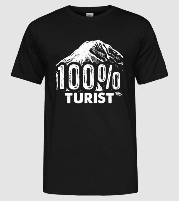 turist model negru pe tricou