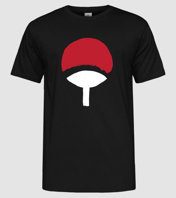 Uchiha logo model negru pe tricou