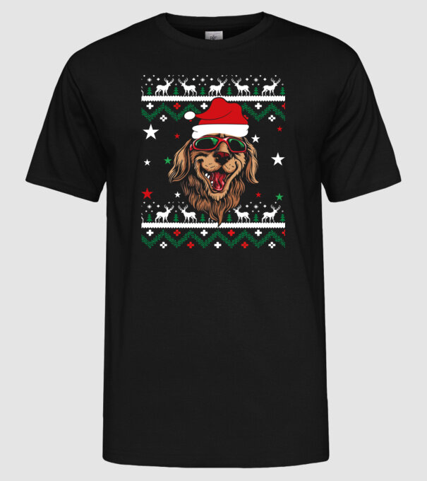 Ugly sweater dog model negru pe tricou