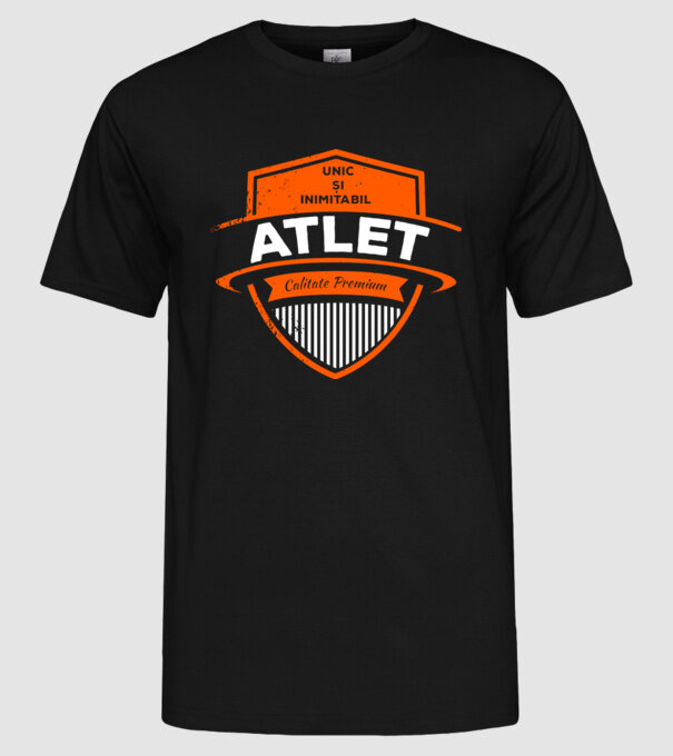 unic și inimitabil calitate premium_ATLET model negru pe tricou