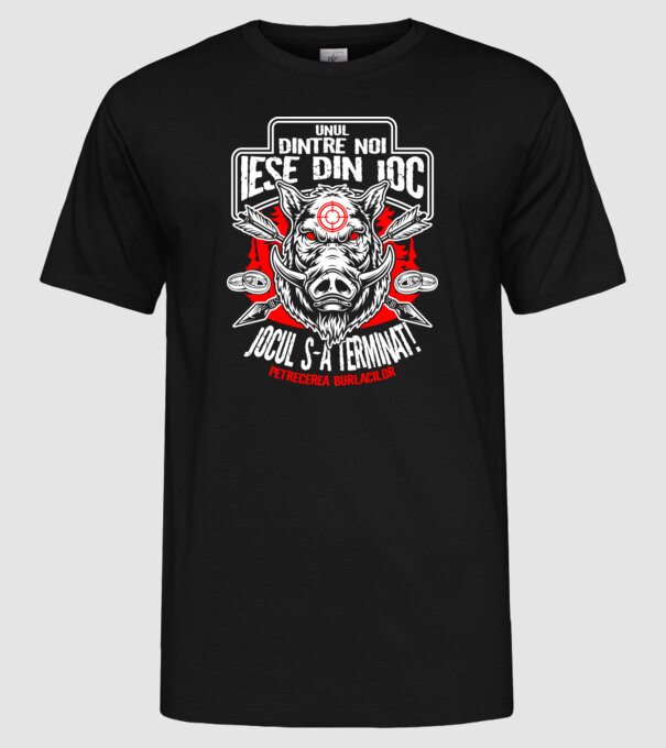 Unul dintre noi iese din joc - jocul s-a terminat - petrecerea burlacilor model negru pe tricou