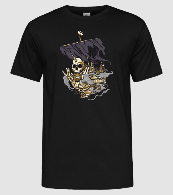Vapoare model negru pe tricou