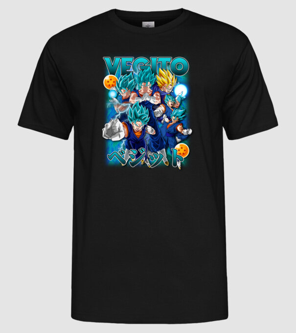 vegito dragonball model negru pe tricou