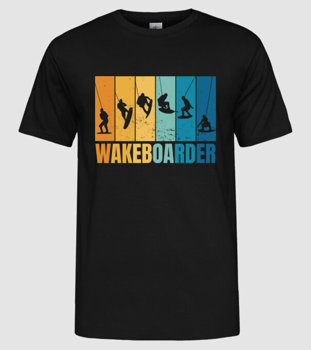 Wakeboard model negru pe tricou