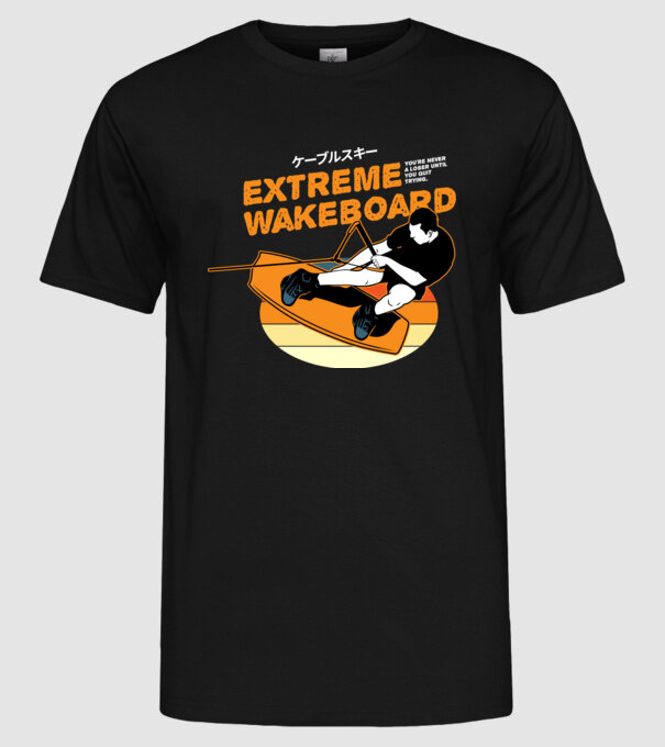 Wakeboard model negru pe tricou