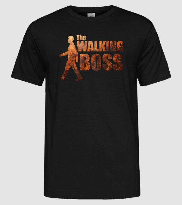 Walking boss model negru pe tricou