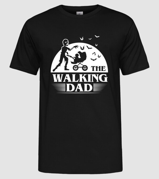 Walking dad model negru pe tricou