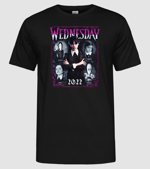 WEDNESDAY ADDAMS multi all time model negru pe tricou
