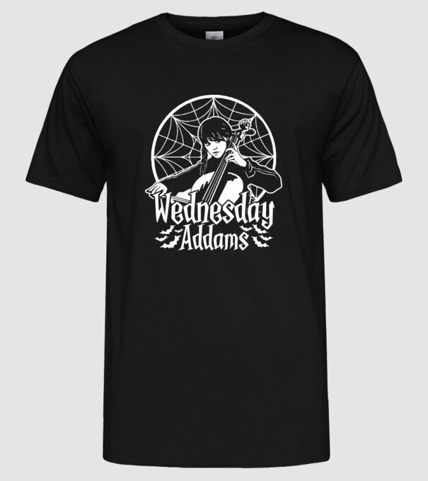 Wednesday Window model negru pe tricou